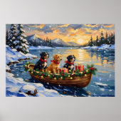 Papillon Weihnachtsboot-Feiertag Poster (Vorne)