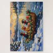 Papillon Weihnachtsboot-Feiertag Puzzle (Vertikal)
