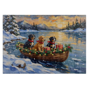 Papillon Weihnachtsboot-Feiertag Schneidebrett