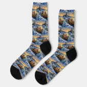 Papillon-Weihnachtsboot-Feiertag Socken (Linkes Detail)