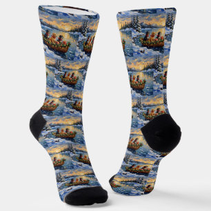 Papillon-Weihnachtsboot-Feiertag Socken