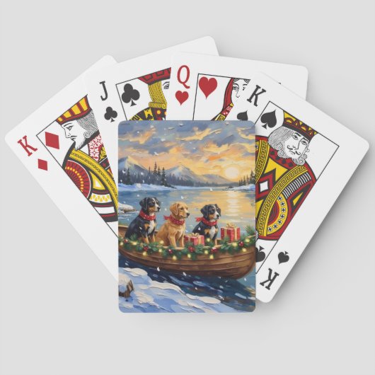 Papillon Weihnachtsboot-Feiertag Spielkarten (Rückseite)