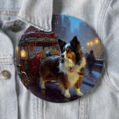 Papillon Weihnachtsfeiertag Button (Beispiel)