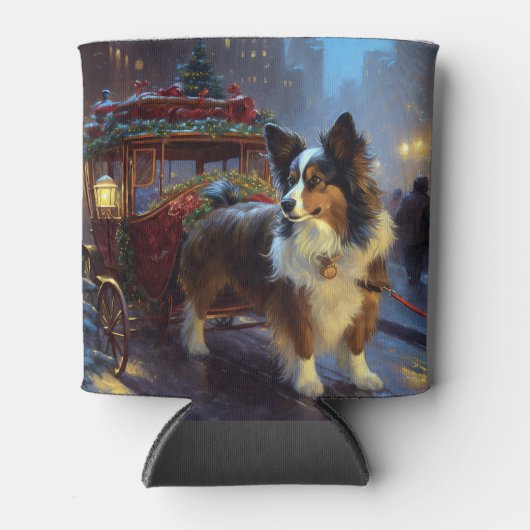 Papillon Weihnachtsfeiertag Dosenkühler (Vorderseite)