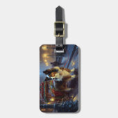 Papillon Weihnachtsfeiertag Gepäckanhänger (Vorderseite vertikal)