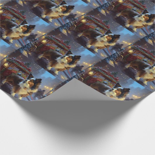 Papillon Weihnachtsfeiertag Geschenkpapier (Ecke)