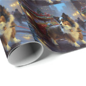 Papillon Weihnachtsfeiertag Geschenkpapier (Rolleneckpunkt)