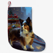 Papillon Weihnachtsfeiertag Kleiner Weihnachtsstrumpf (Vorderseite)