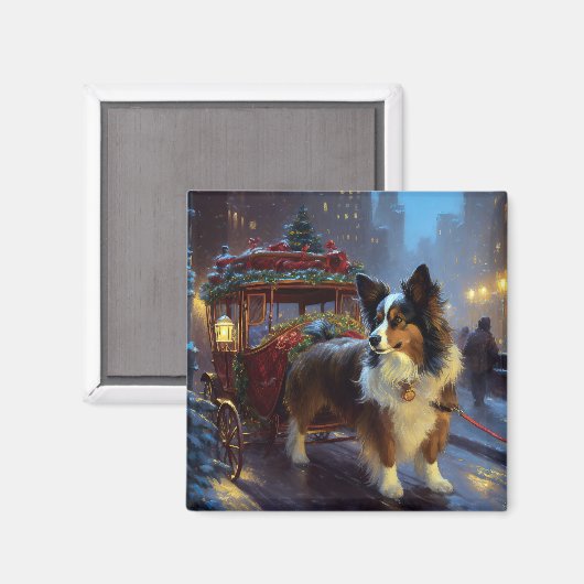 Papillon Weihnachtsfeiertag Magnet (Vorderseite/Rückseite)