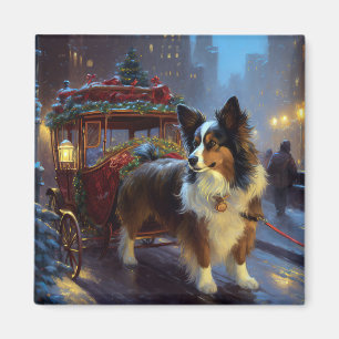 Papillon Weihnachtsfeiertag Magnet