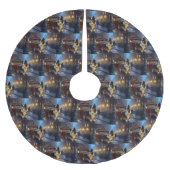 Papillon Weihnachtsfeiertag Polyester Weihnachtsbaumdecke (Vorderseite)