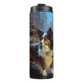 Papillon Weihnachtsfeiertag Thermosbecher (Vorderseite)