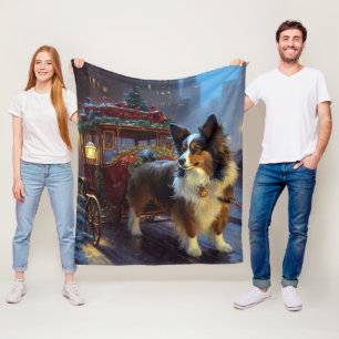 Papillon Weihnachtsfestzeit Fleecedecke