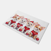 Papillon-Weihnachtskleid Santa-Hut Fußmatte (Schrägansicht)
