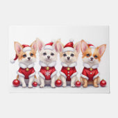 Papillon-Weihnachtskleid Santa-Hut Fußmatte (Vorderseite)