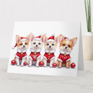 Papillon-Weihnachtskleid Santa-Hut Karte