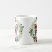 Papillon-Weihnachtskranz Festiver Hund Kaffeetasse (Mittel)