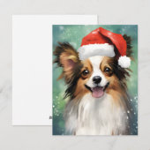 Papillon Weihnachtsmalerei Feiertagskarte (Vorne/Hinten)
