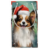 Papillon Weihnachtsmalerei Kleine Geschenktüte (Rückseite)