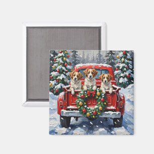 Papillon Weihnachtsroter LKW Feiertag Magnet
