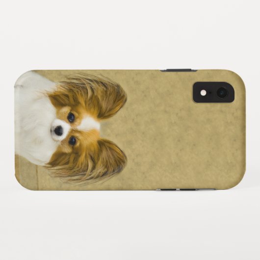 Papillon (weiß und schwarz) Malerei - Dog Art Case (Rückseite (Horizontal))