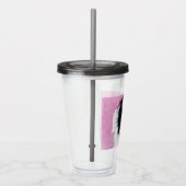 Papillon (weiß und schwarz) Malerei - Hundekunst Acryltrinkbecher (Rechts)