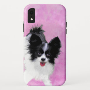 Papillon (weiß und schwarz) Malerei - Hundekunst Case-Mate iPhone Hülle