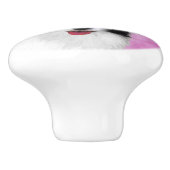 Papillon (weiß und schwarz) Malerei - Hundekunst Keramikknauf (Seitenansicht)