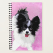 Papillon (weiß und schwarz) Malerei - Hundekunst Planer (Vorderseite)