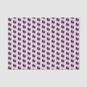Papillon (weiß und schwarz) Malerei - Hundekunst Seidenpapier
