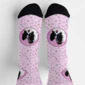 Papillon (weiß und schwarz) Malerei - Hundekunst Socken (Oben)