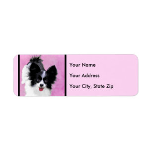 Papillon (weiße und schwarze) Malerei - Hundekuns