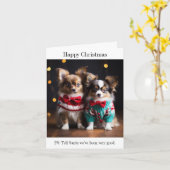 Papillon Welppies Christmas Card Karte (Gelbe Blume)