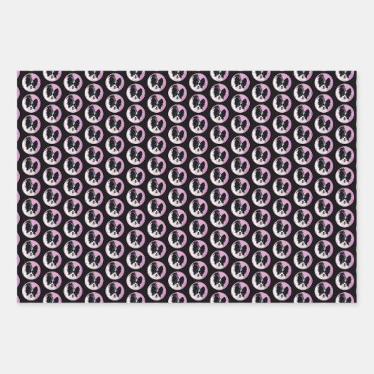 Papillon (White and Black) Painting - Dog Art Geschenkpapier Set (Vorderseite 3)