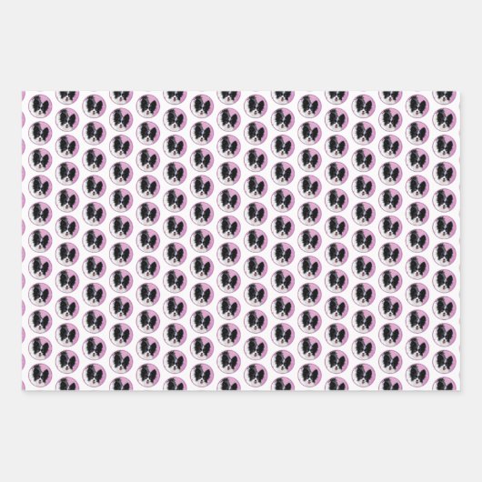 Papillon (White and Black) Painting - Dog Art Geschenkpapier Set (Vorderseite 2)