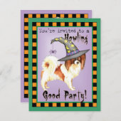 Papillon Witch Einladung (Vorne/Hinten)