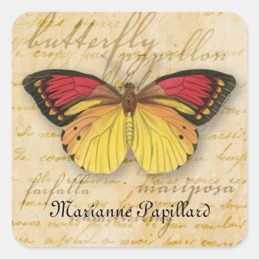 Papillon Words Sticker (Vorderseite)