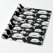 Papio und Ulua - Schwarzweißdruck in Hawaii Geschenkpapier (Ungerollt)