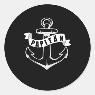 Papita Vatertag Bester Vater Ankerplatz Nord Runder Aufkleber
