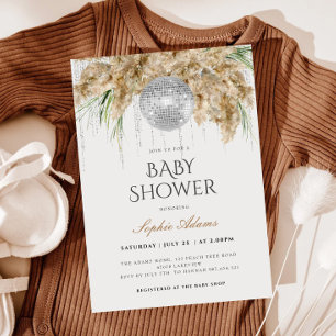 Papmas Grass Disco Ball Boho Kinderdusche Einladung