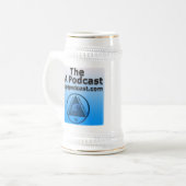 PAPodcast Stein Bierglas (Vorderseite Links)