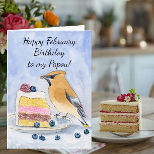 Papou Alles Gute zum Februar-Geburtstag Zedernseid Karte