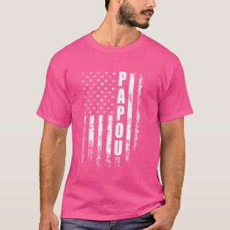 Papou American Flag 4. Juli Weihnachten T-Shirt