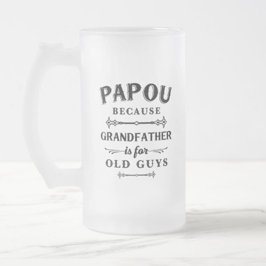 Papou | Großvater von Funny ist für alte Typ Mattglas Bierglas (Links)