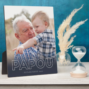 "Papou" Gründungsjahr   Vatertag Foto Fotoplatte