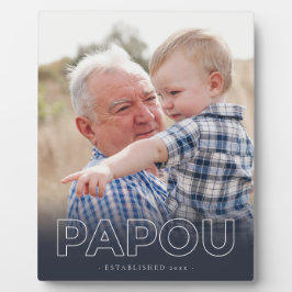 "Papou" Jahr | Vatertag-Foto Fotoplatte