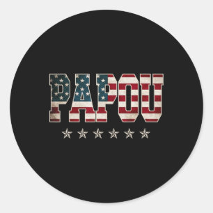 Papou Vatertag Amerikanische Flagge 4. Juli Gesche Runder Aufkleber