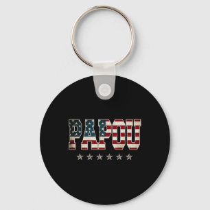Papou Vatertag Amerikanische Flagge 4. Juli Gesche Schlüsselanhänger