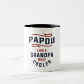 Papou wie ein Opa nur Cooler Zweifarbige Tasse (Mittel)