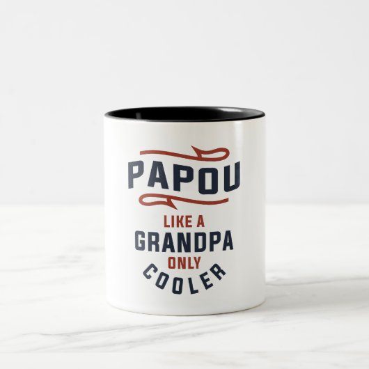 Papou wie ein Opa nur Cooler Zweifarbige Tasse (Mittel)